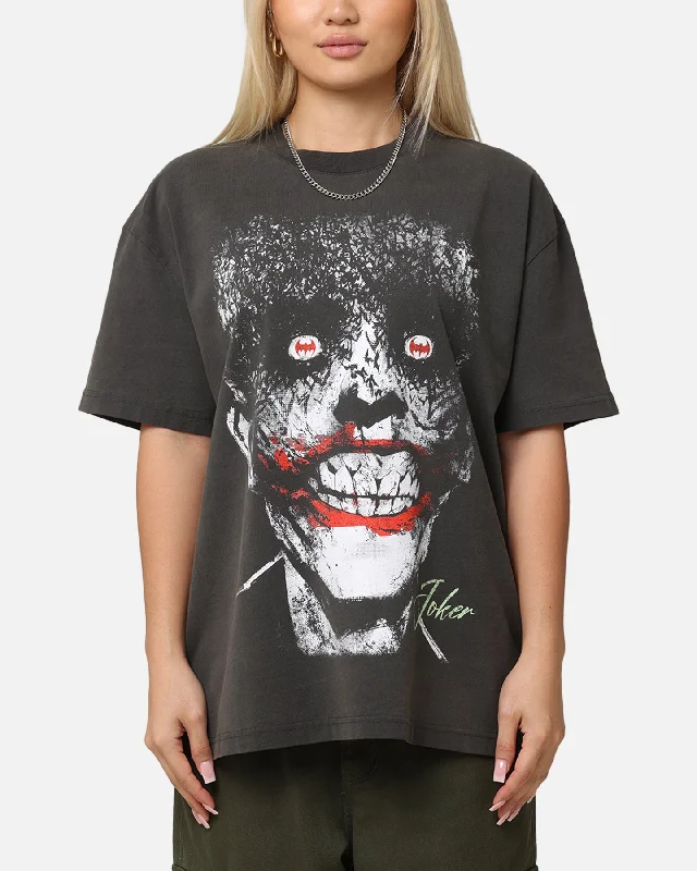 American Thrift X DC Batman The Joker Smile Heavy T-Shirt Black Wash