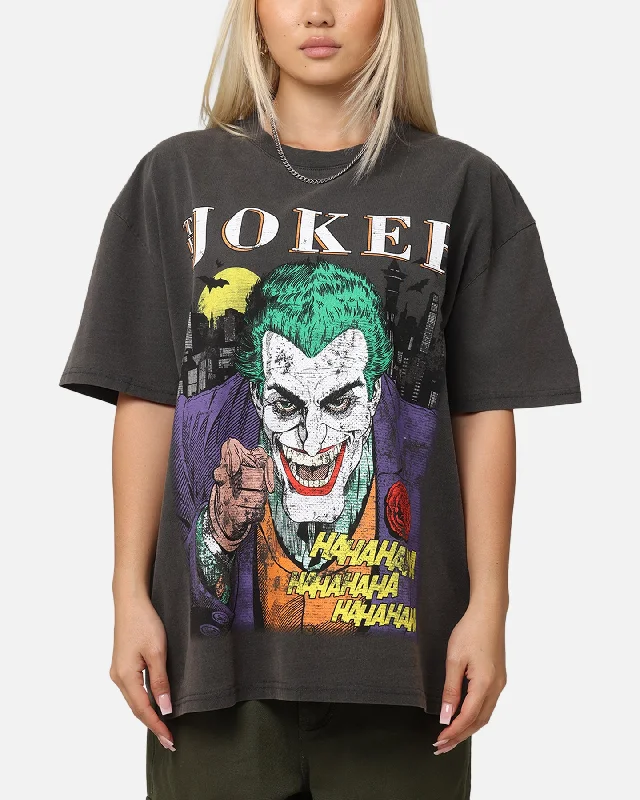 American Thrift X DC Batman The Joker Vote For Me Heavy T-Shirt Black Wash