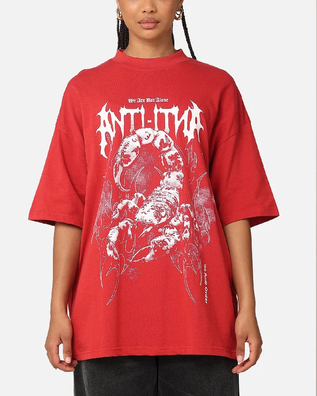 The Anti Order Invasion Mock Neck T-Shirt Red