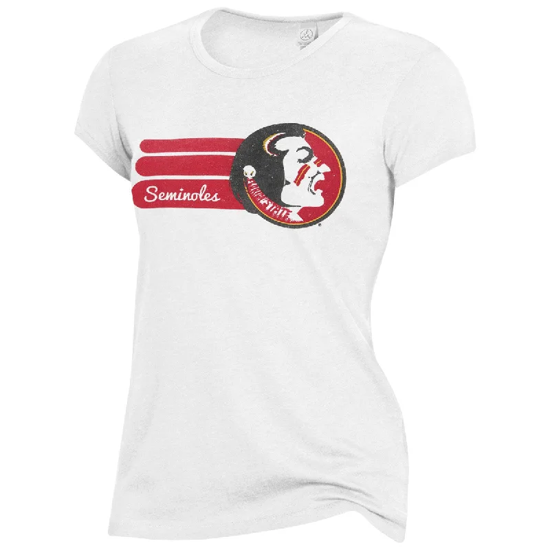 Alternative Apparel Women's Vault Seminoles/Seminole Logo Short Sleeve T-shirt - White