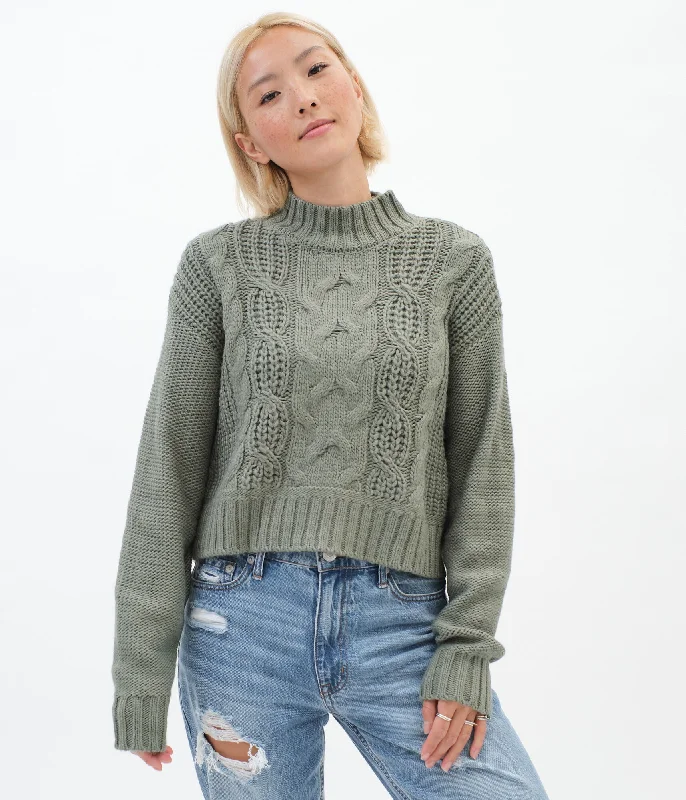 Aeropostale Cable Knit Mock-Neck Sweater***