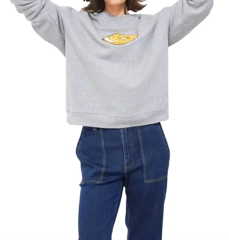 Bagel Oversized Sweatshirt In Heather Grey