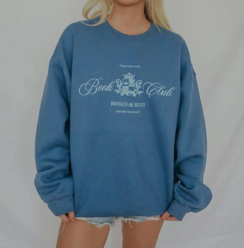 Book Club Two-Tone Sweatshirt In Blue