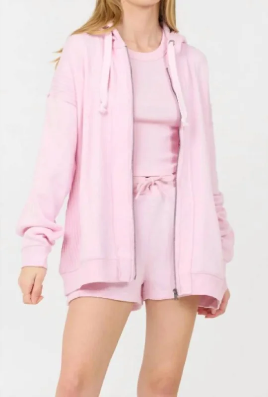 Cashmere Fleece Hoodie In Paradise Pink