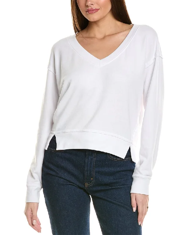 Michael Stars Camila V-Neck Cropped Sweatshirt