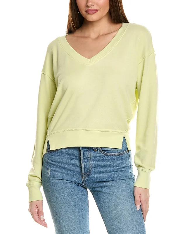 Michael Stars Camila V-Neck Cropped Sweatshirt