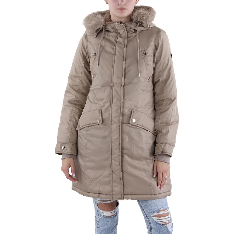 Womens Insulated Hooded Parka Coat