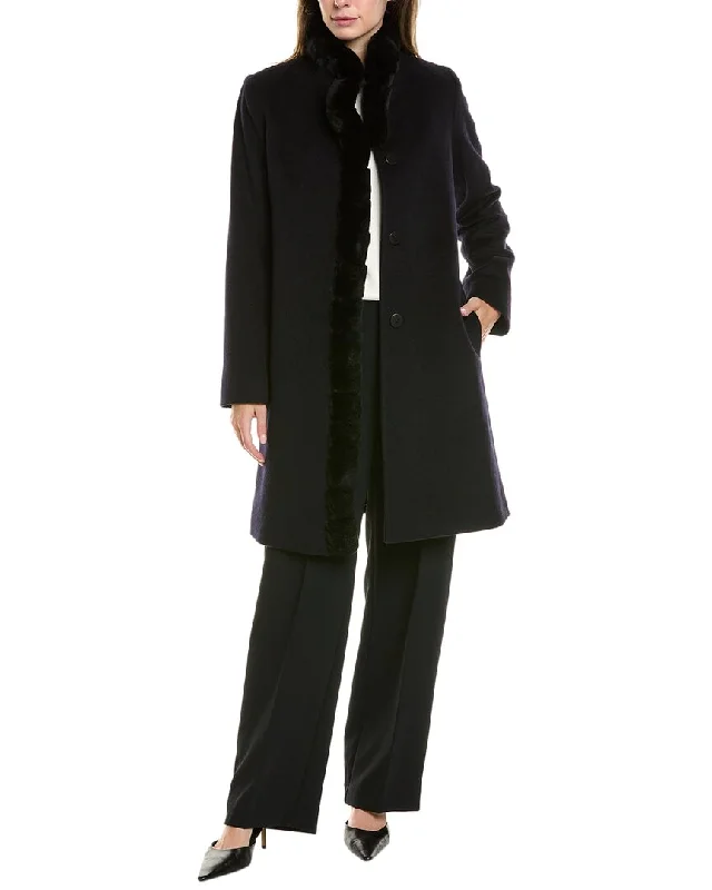 Fleurette Long Wool-Blend Coat