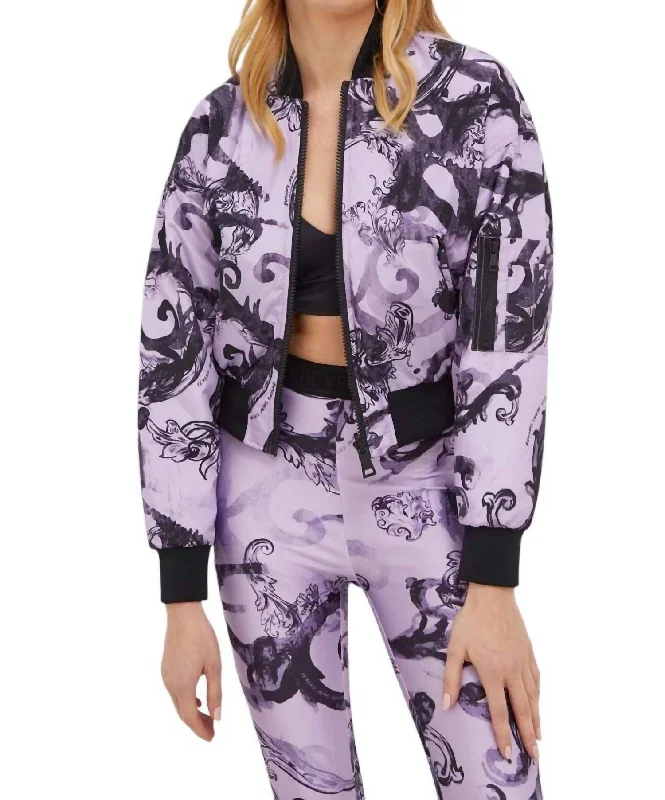 Reversible Bomber Jacket In Lilac