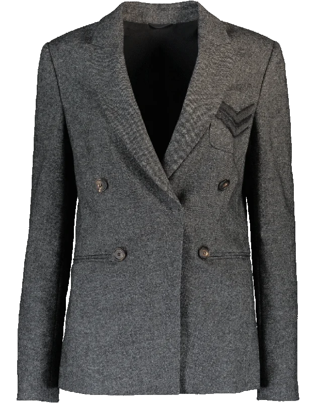 Tweed Jacket With Monili Chevron Pocket