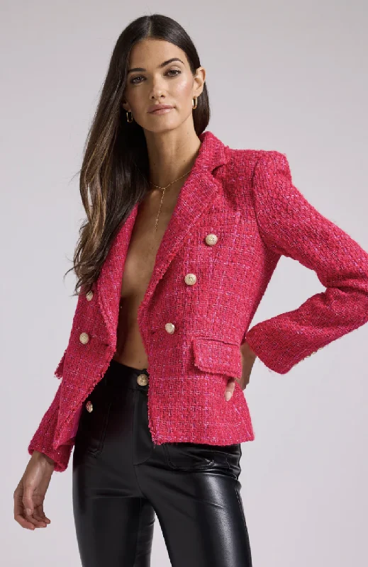 Eliza Tweed Blazer - Pink