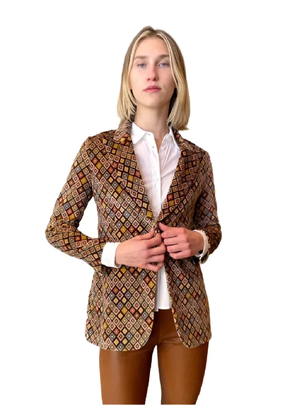 Giacca Slim Long Blazer -Vintage Antico Diamonds