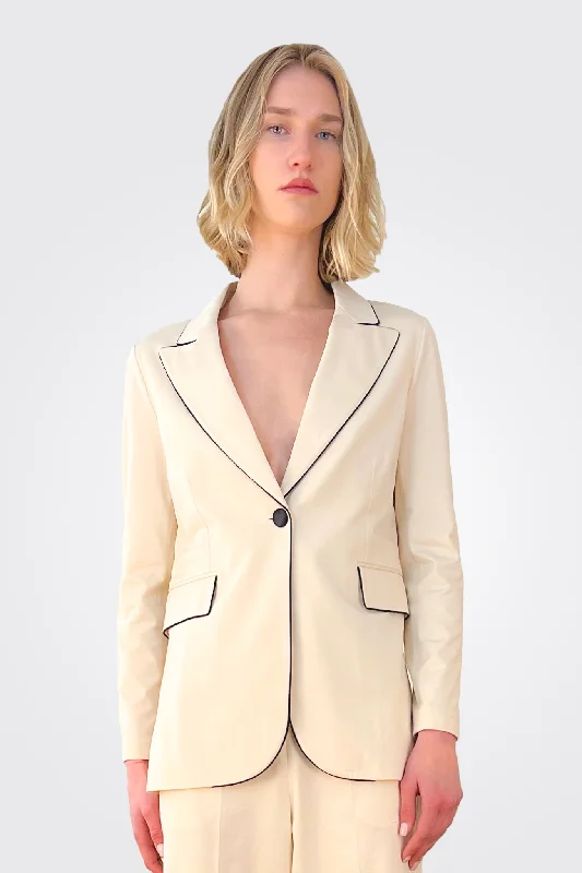 Piped Detail Blazer - Sugar