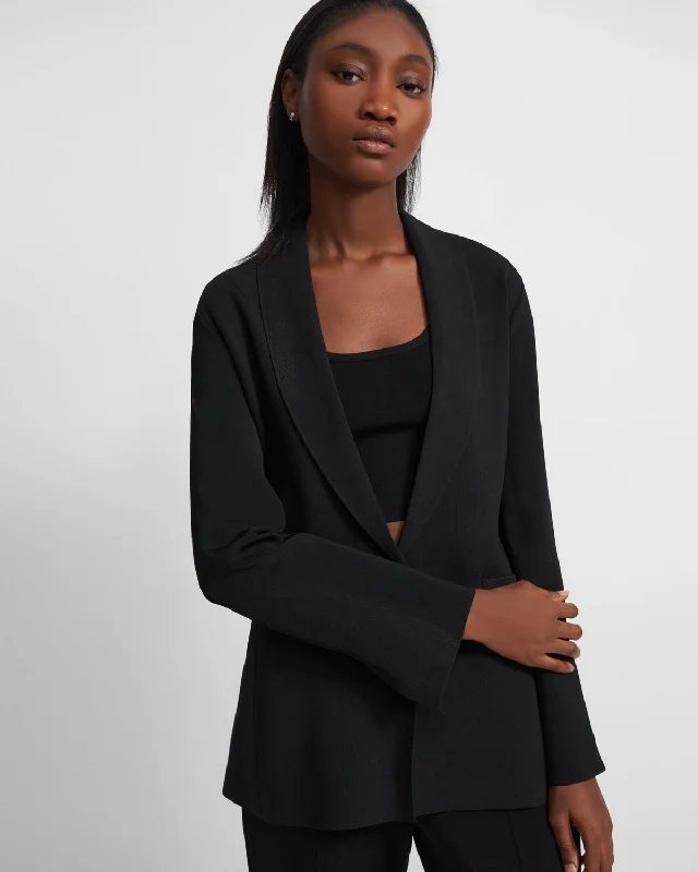 Stretch Knit Etiennette Blazer - Black