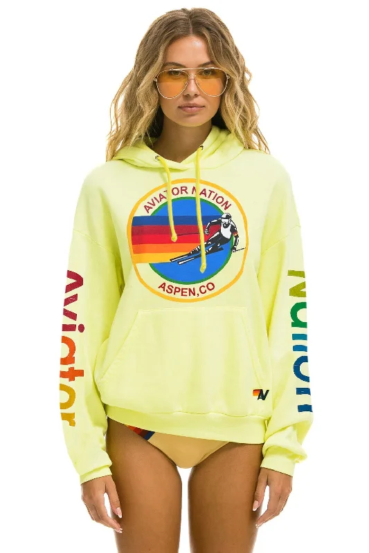 AVIATOR NATION ASPEN RELAXED PULLOVER HOODIE - NEON YELLOW