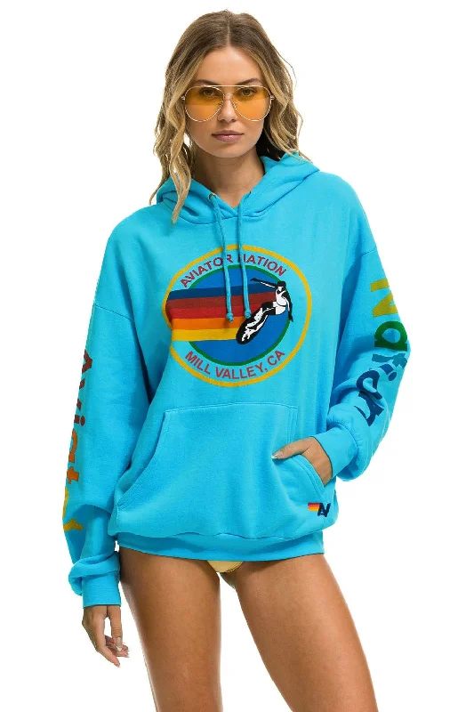 AVIATOR NATION MILL VALLEY RELAXED PULLOVER HOODIE - NEON BLUE