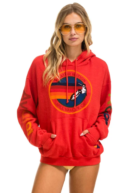 AVIATOR NATION MILL VALLEY RELAXED PULLOVER HOODIE - RED