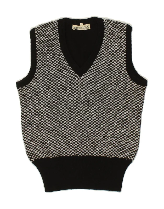 EMMANUEL SCHVILI Womens Vest Tank Top IT 46 Large Black Colourblock