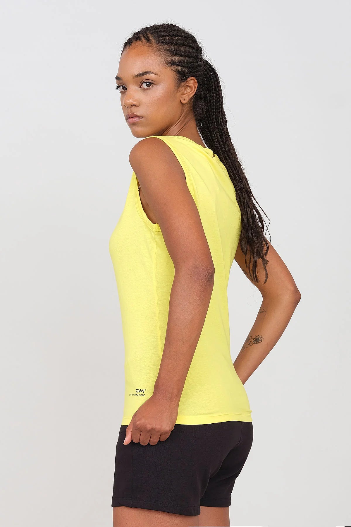 Women's Deep Neck Tank Top Yellow