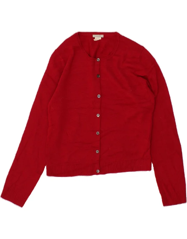 J. CREW Womens Cardigan Sweater UK 16 Large Red Wool