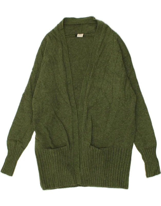 J. CREW Womens Oversized Open Cardigan Sweater UK 16 XS Green Wool