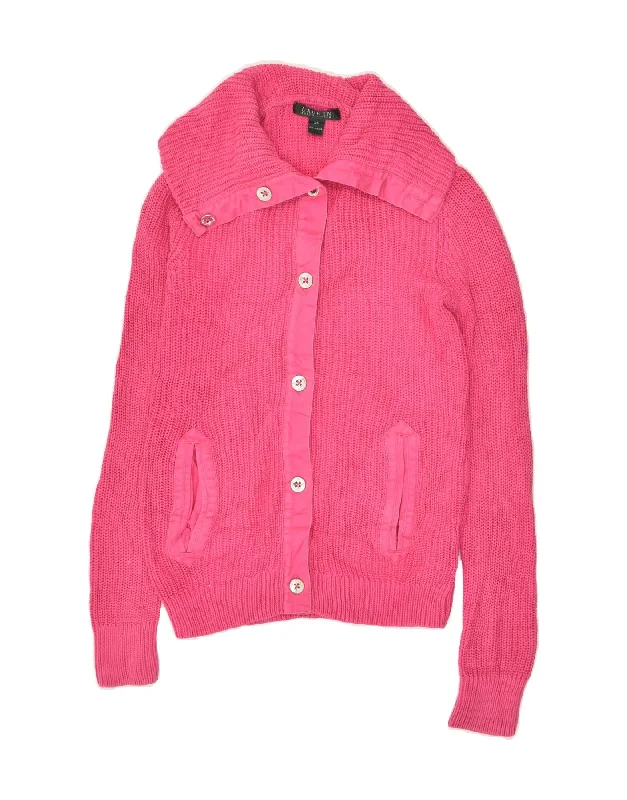 POLO RALPH LAUREN Womens Cardigan Sweater UK 6 XS Pink Cotton