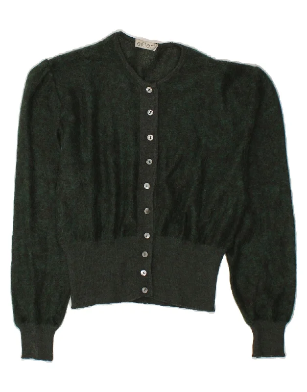 VINTAGE Womens Crop Cardigan Sweater IT 44 Medium Green Mohair