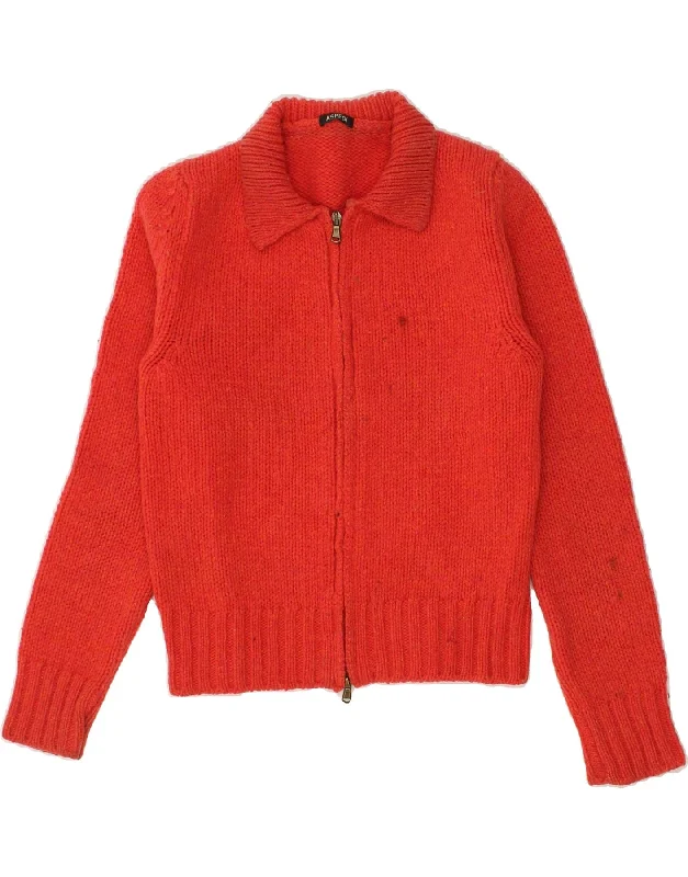 ASPESI Womens Cardigan Sweater IT 42 Medium Red Wool