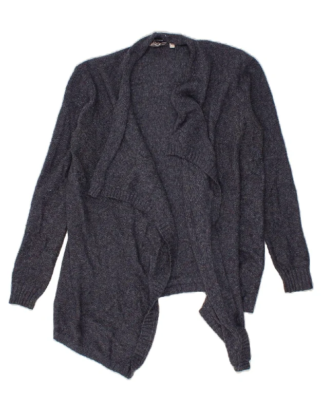 FAT FACE Womens Asymmetric Open Cardigan Sweater UK 10 Small Navy Blue