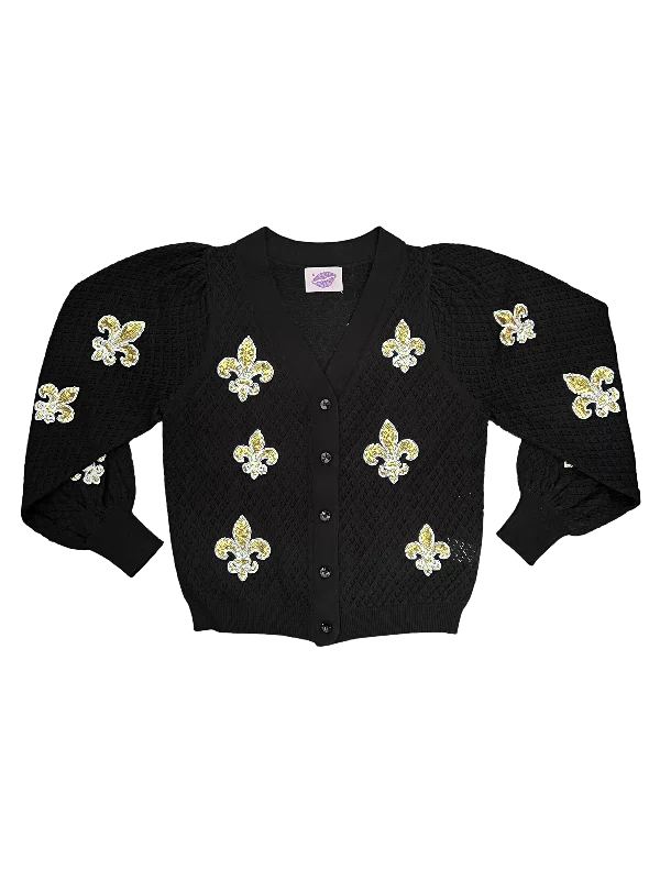 Fleur De Lis Puff Cardigan