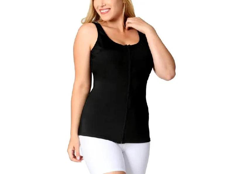 Front Zip Scoop Neck Tank Top