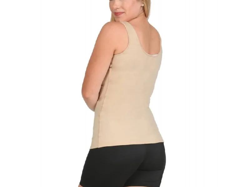 Front Zip Scoop Neck Tank Top