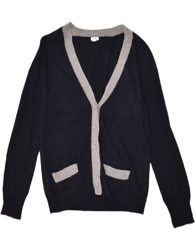 J. CREW Womens Cardigan Sweater UK 12 Medium Navy Blue Viscose