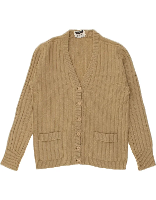 LUISA SPAGNOLI Womens Cardigan Sweater UK 12 Medium Beige Wool