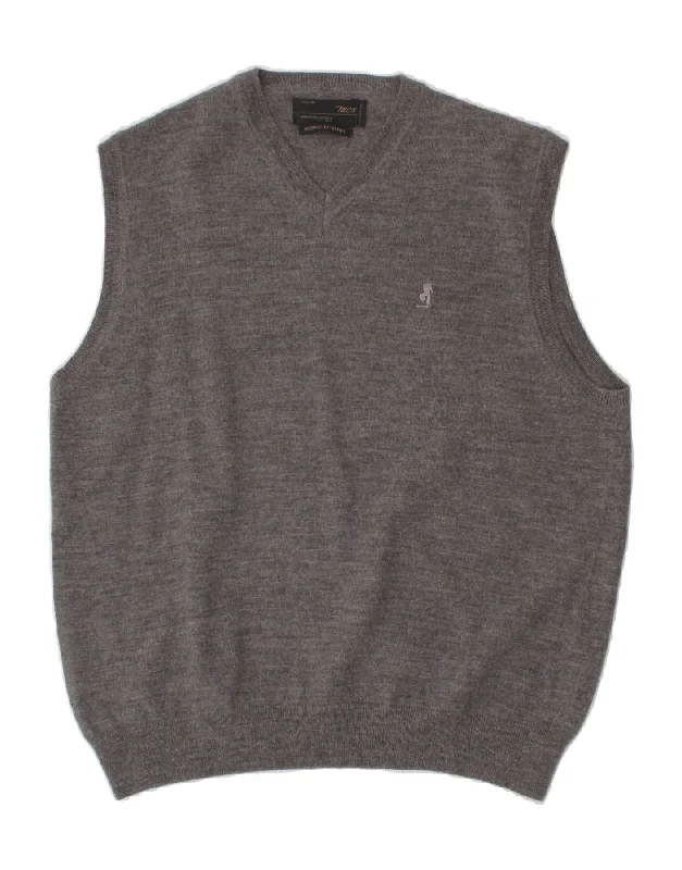 MARLBORO CLASSICS Womens Classic Vest Tank Top UK 18 XL Grey Merino Wool