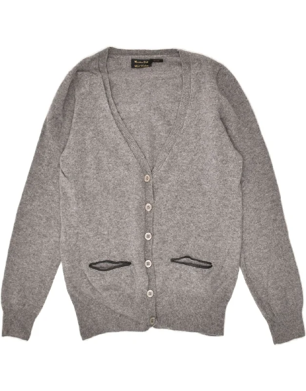 MASSIMO DUTTI Womens Cardigan Sweater UK 12 Medium Grey Wool