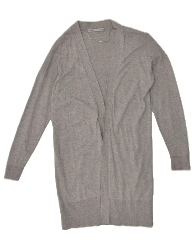 OASIS Womens Longline Cardigan Sweater UK 6 XS Grey Cotton