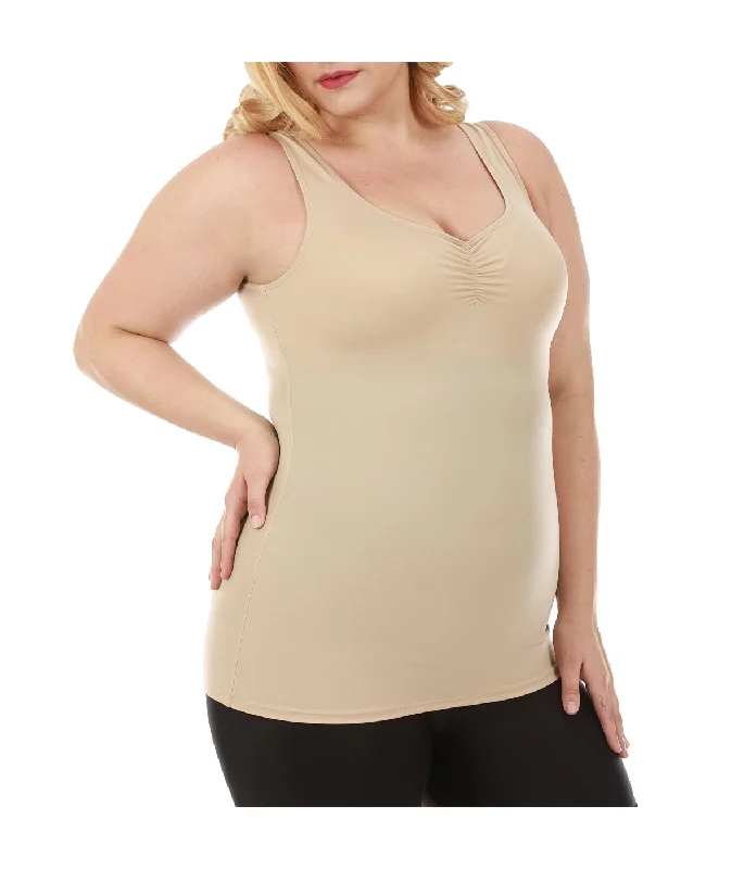 Shirred Bust Shapewear Tank Top - Plus