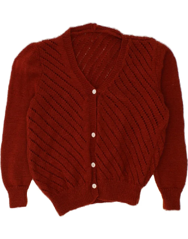 VINTAGE Womens Cardigan Sweater UK 16 Large Burgundy