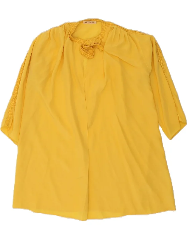 VINTAGE Womens Cardigan Top UK 20 2XL Yellow