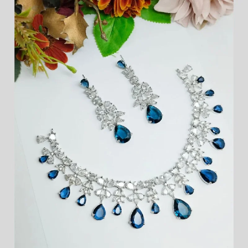 Elegant Jewelry, Exclusive Prices – Shop Now Aamrapali Silver Plated American Diamond Necklace Set