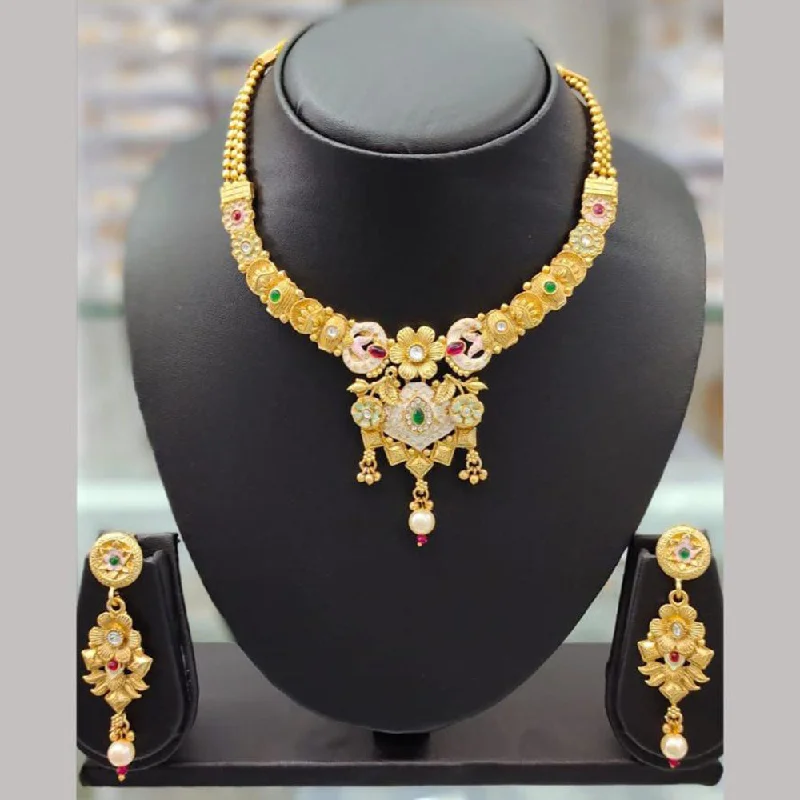 Unmissable Discounts On Timeless Jewelry Pieces Anjali Jewellery Gold Plated Pota Stone Meenakari Necklace Set