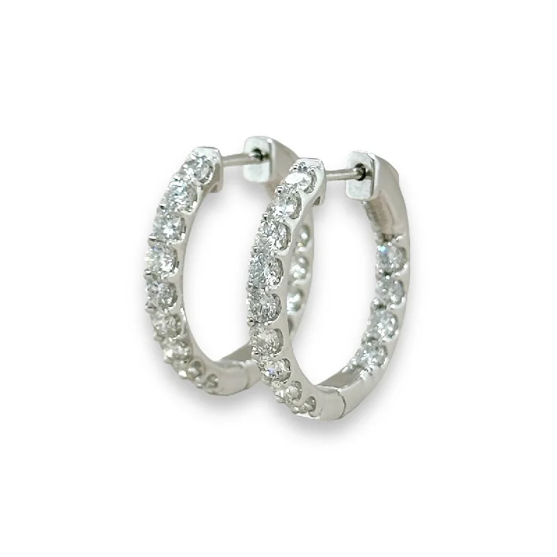 Celebrate With Sparkle – Jewelry Sale Now Live 14K W Gold 2.00ctw  G/SI2 In/Out Diamond Hoop Earrings