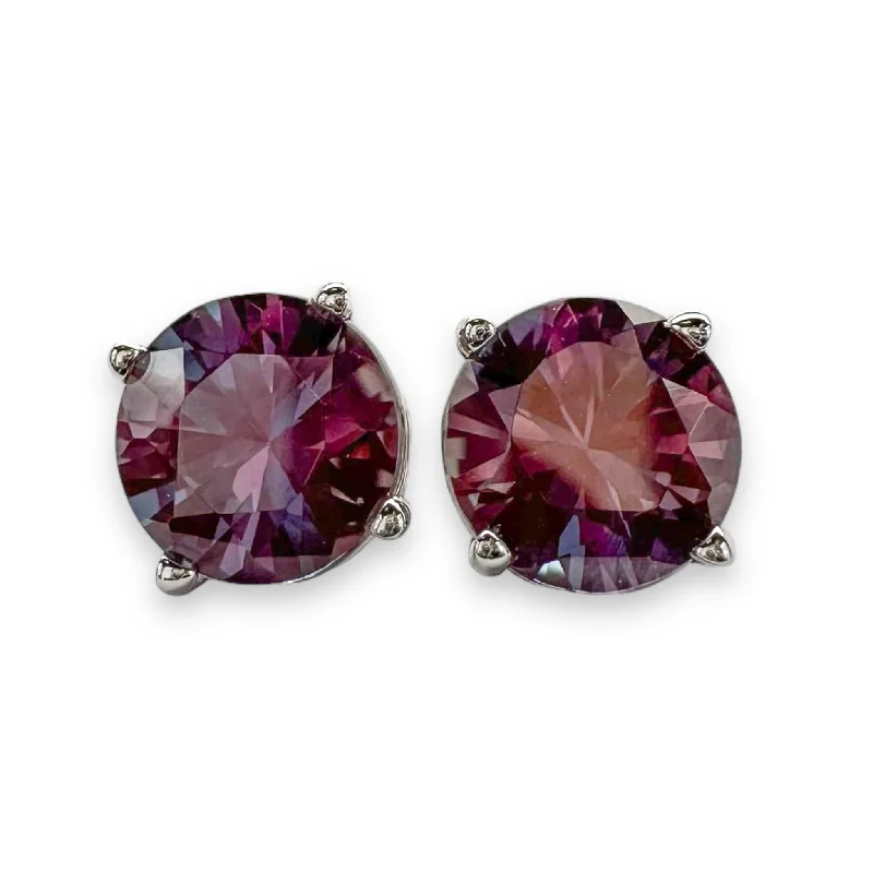 High-End Jewelry, Now More Affordable Than Ever 14K W Gold 2ct 6mm Lab-Created Alexandrite Earrings