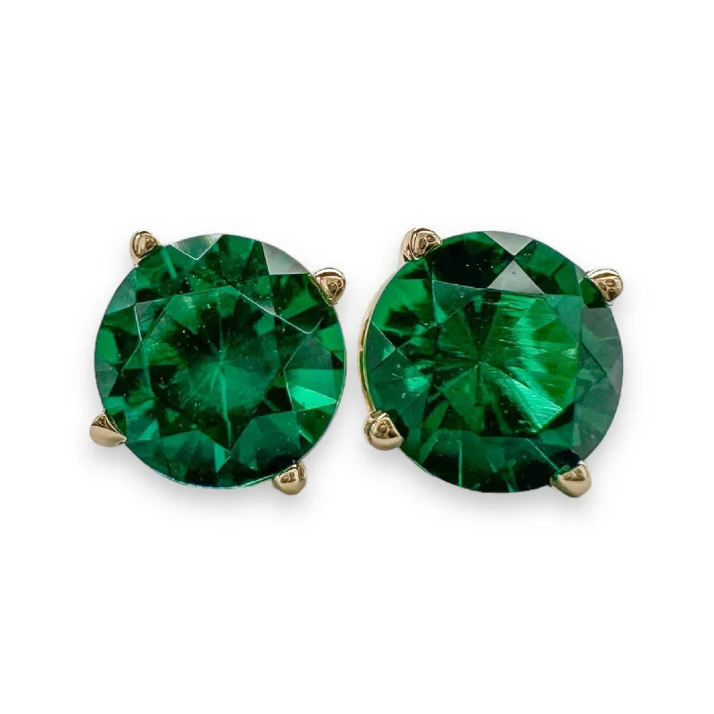 Jewelry Sale Alert – Shop Timeless Elegance Today 14K Y Gold 1.38cttw 6mm Lab-Created Emerald Earrings
