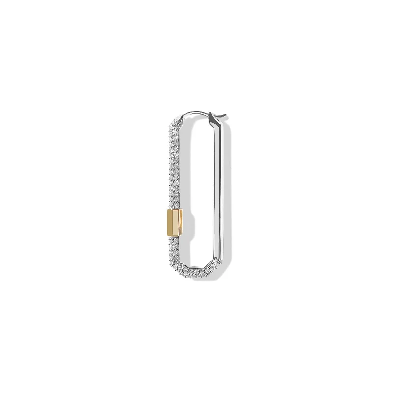 Last Chance To Grab Your Favorite Jewelry At A Discount Large Pave Diamond Single Lock Earring